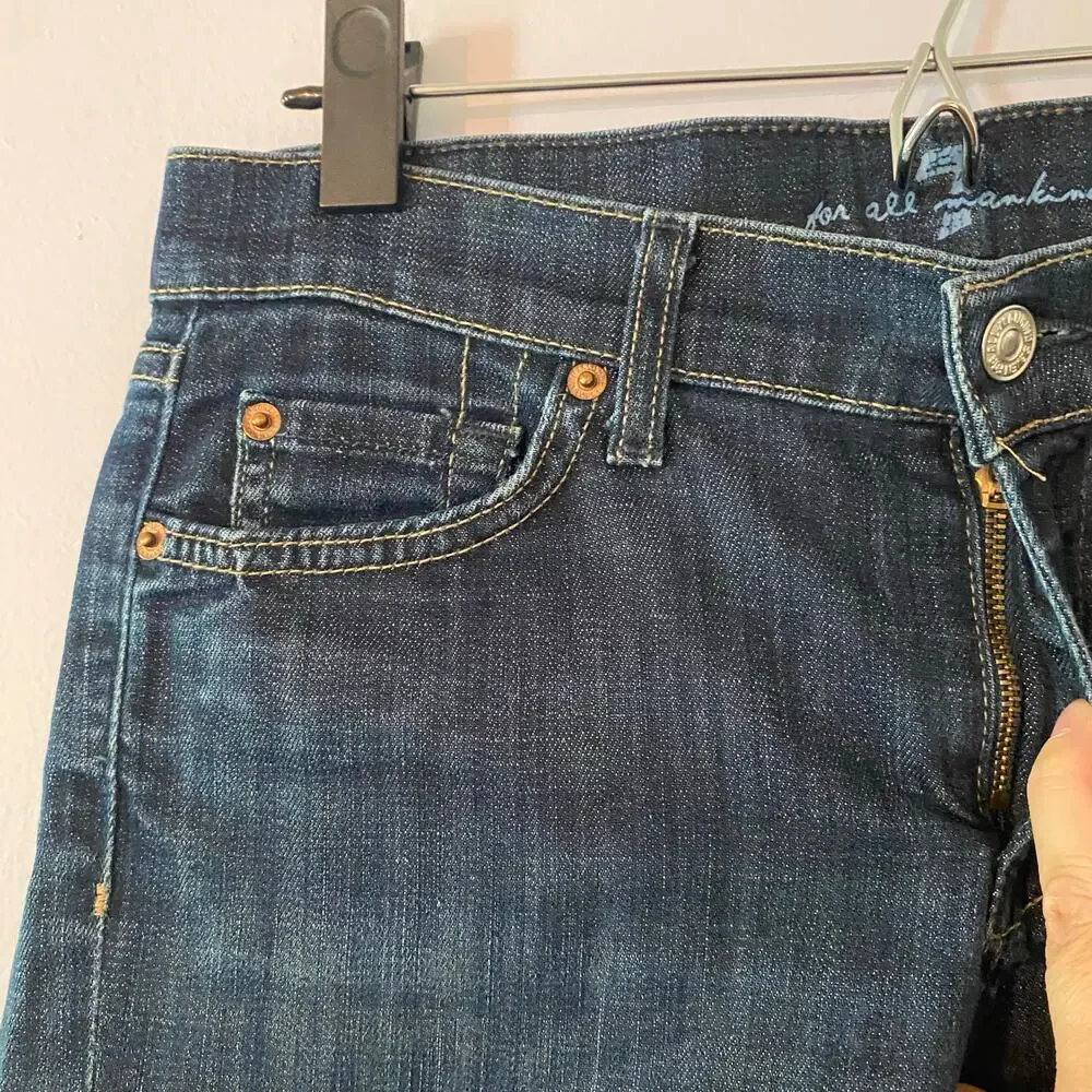 7 for all Mankind Dojo Capri Jeans Y2K Dark Wash Low Rise Retro Women's size 28